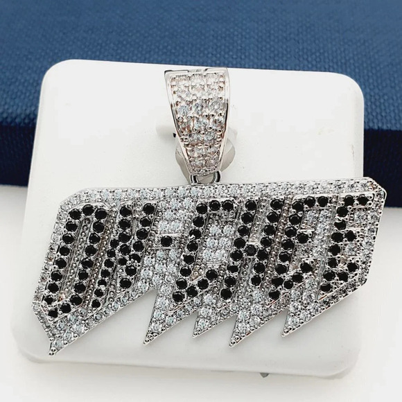 "925 Sterling Silver Plated CZ Pendant, INUS1BR296 - Picture 1 of 9